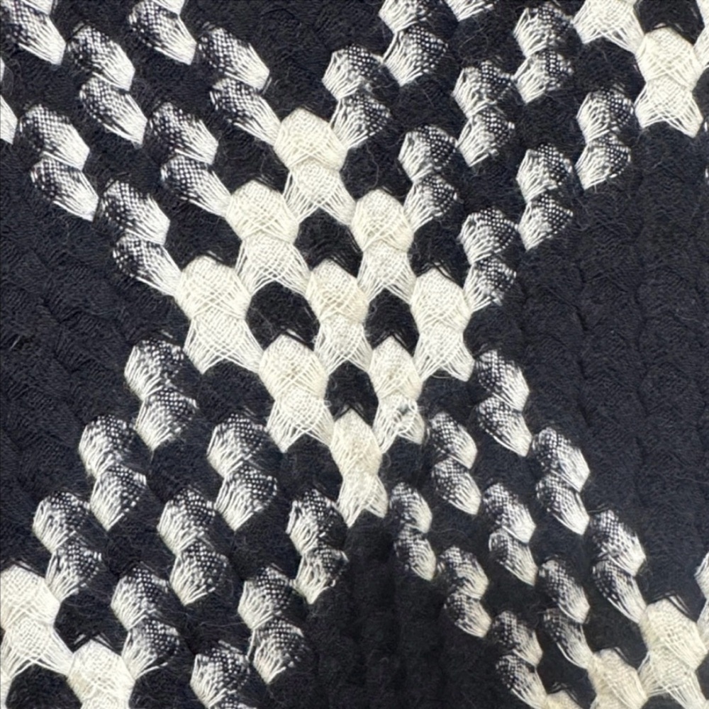 Express Lambswool A-Line Skirt Black White Plaid Button Detail Size 13/14 - Picture 4 of 6